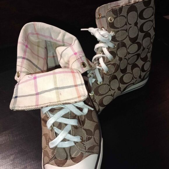 coach hightop canvas sneakers size 8 1/2 - Picture 5 of 6